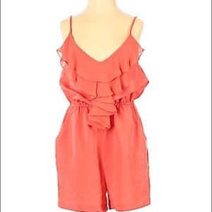 Aqua Coral Chiffon Romper